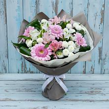 Букет цветов из:  Герберы, Альстромерии и Хризантемы #REPLACE_PRED# Водоразделе