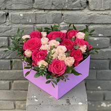 Цветочная композиция из Розы в коробке в Водоразделе