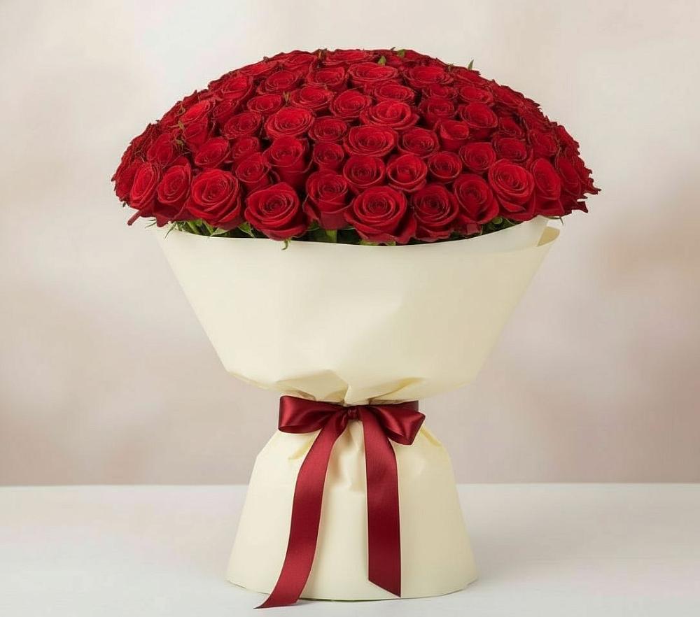 Букет 101 Красная роза Милано в Водоразделе