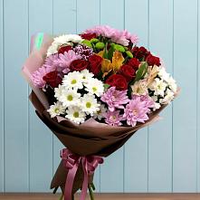 Букет цветов из:  Розы, Хризантемы и Альстромерии #REPLACE_PRED# Водоразделе