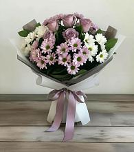 Букет цветов из:  Хризантемы и Розы в Водоразделе