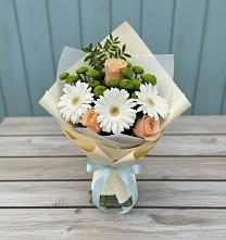 Букет цветов из:  Герберы, Розы и Хризантемы #REPLACE_PRED# Водоразделе