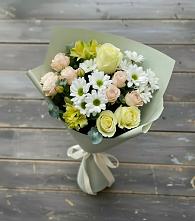 Букет цветов из:  Альстромерии, Розы и Хризантемы в Водоразделе