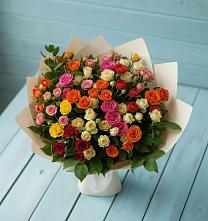 Букет Микс из разноцветных кустовых роз #REPLACE_PRED# Водоразделе